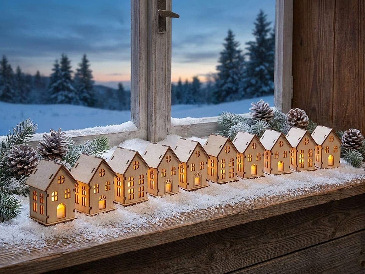 Example of christmas village candle holders